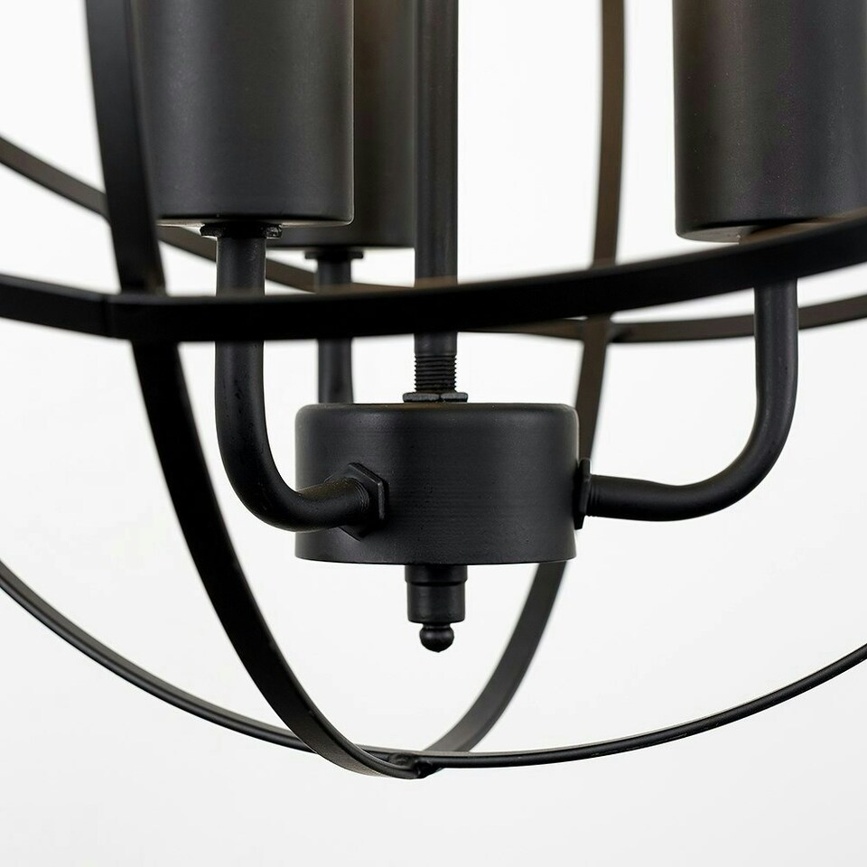 image 1 of ValueLights Industrial Steampunk Style Satin Black 3 Way Atom Design Ceiling Light Fitting | Black