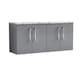image 1 of Level 1200mm Wall Hung 4 Drawer Unit, Laminate Worktop - Satin Grey