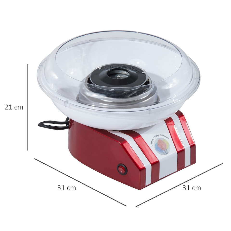 image 1 of HOMCOM Cotton Candy Maker Machine Gadgetry Electric Making Candy Floss Red