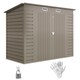 image 1 of Outsunny 8 x 4FT Garden Shed, Galvanised Metal Shed, Easy to Assemble, Outdoor Tool Storage Shed with Pent Roof, Lockable Door and 2 Vents, Light Grey | Grey | 1