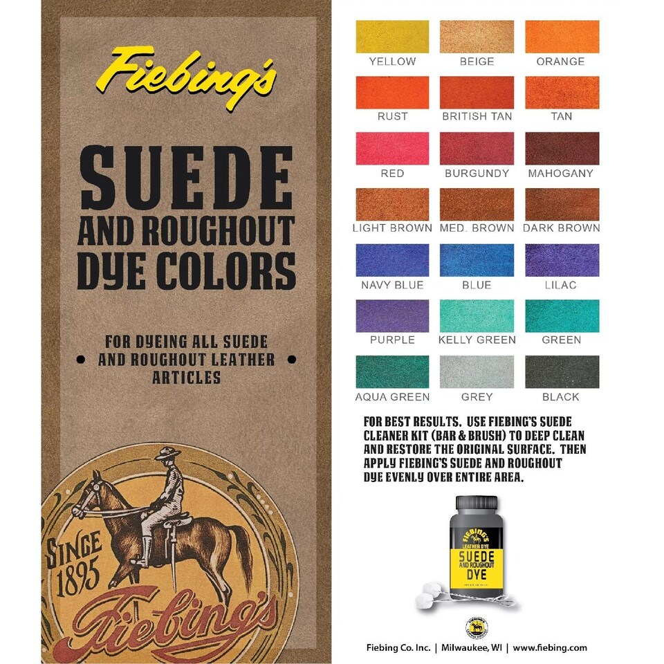 image 1 of Fiebing's Suede and Roughout Dye - Professional Suede Colour Dyes 4oz | Brown | Light Brown