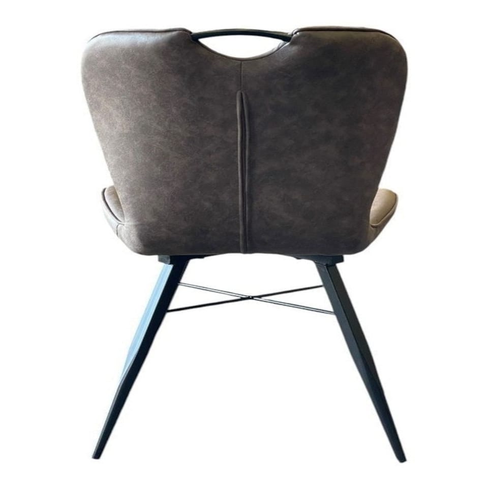 image 1 of Mala Dining Fabric Chair with Metal Legs (Set of 2) - Brown/Black - Assembly Required Brown