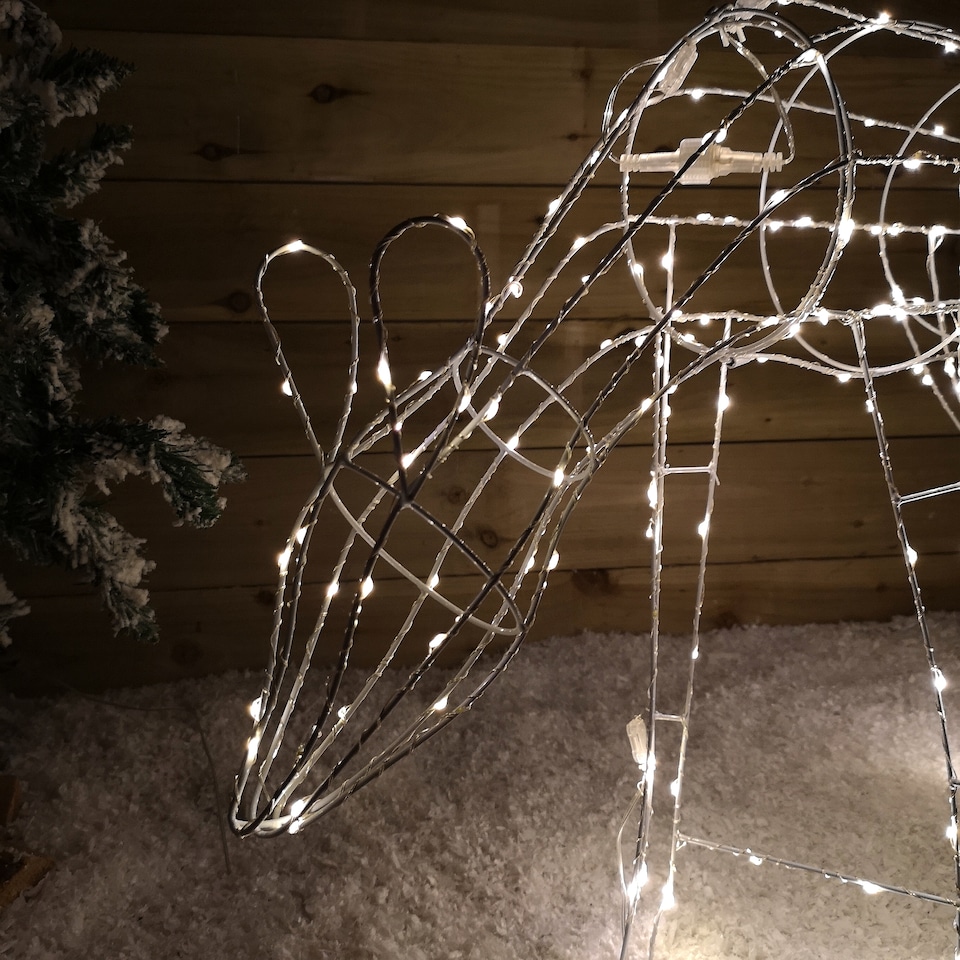 image 1 of 63cm Outdoor Twinkling LED Grazing Reindeer Christmas Decoration in Warm White