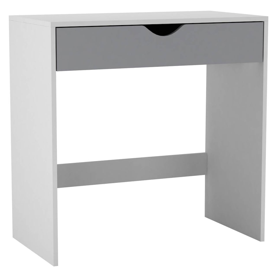 image 1 of 1 Drawer Dressing Table Console Desk, 75 x 40 x 75 cm | White | White & Grey | 9 x 42.5 x 77.5 | 1