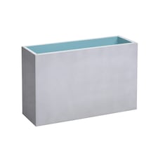 Primrose Garden Zinc Tall Trough Planter with Insert Silver 95cm