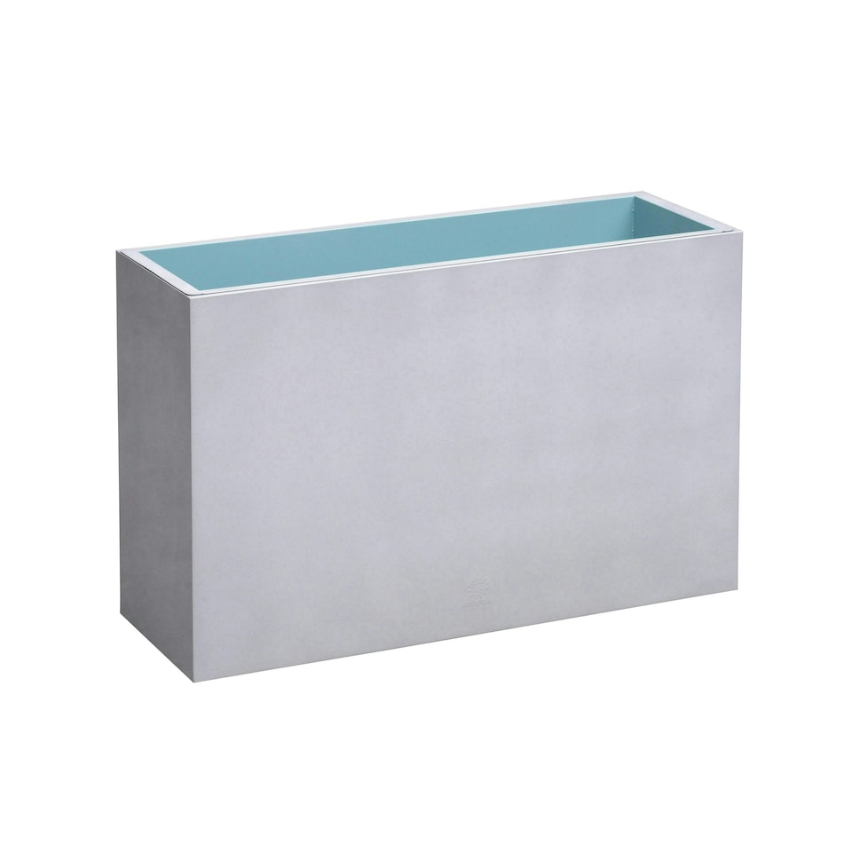 image 1 of Primrose Garden Zinc Tall Trough Planter with Insert Silver 95cm