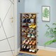 image 10 of COSTWAY 7-tier Double Shoe Storage Tower Rack Stand Brown Brown
