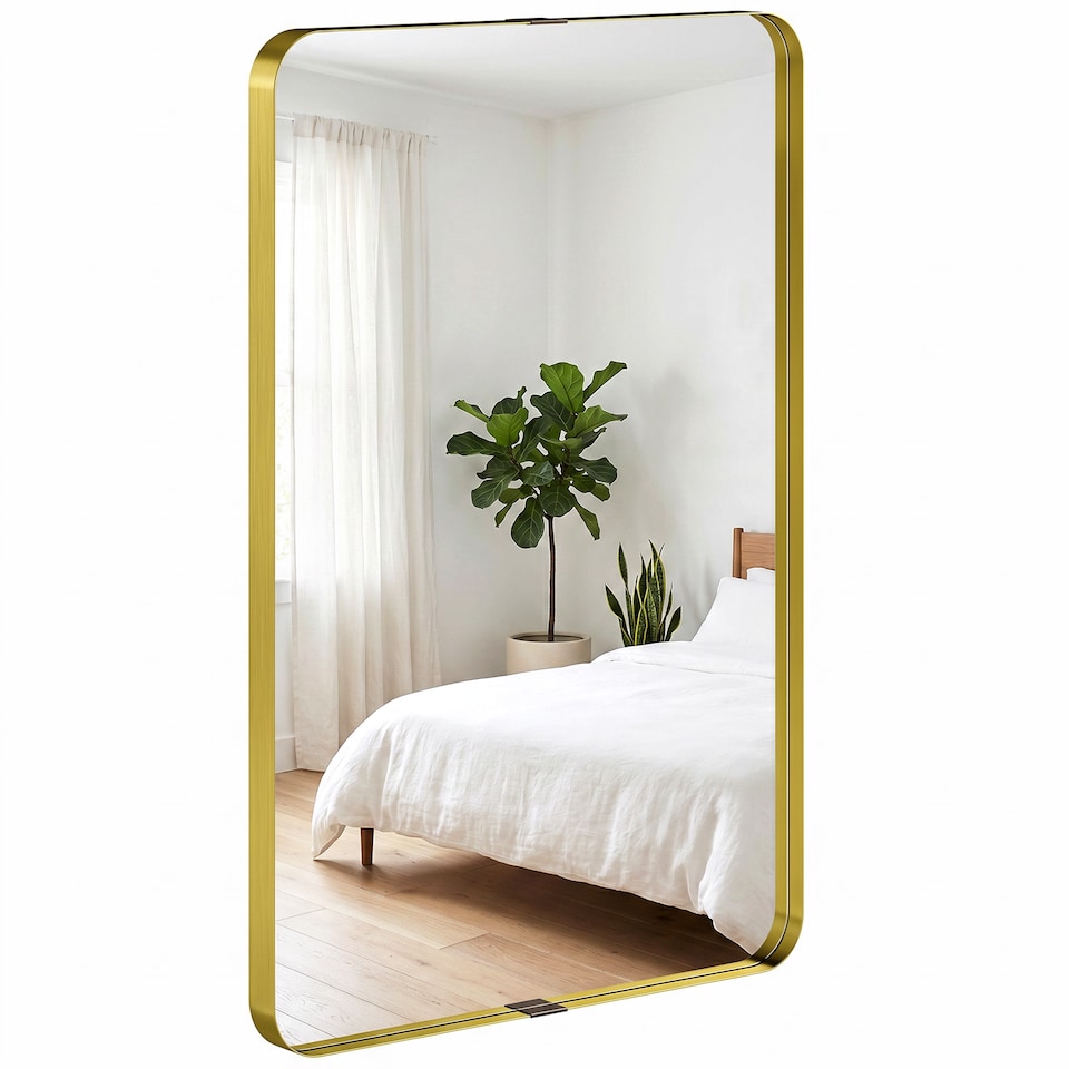 image 1 of HOMCOM Rectangular Wall Mirror, 90 x 60 cm Wall Mounted Bathroom Mirror