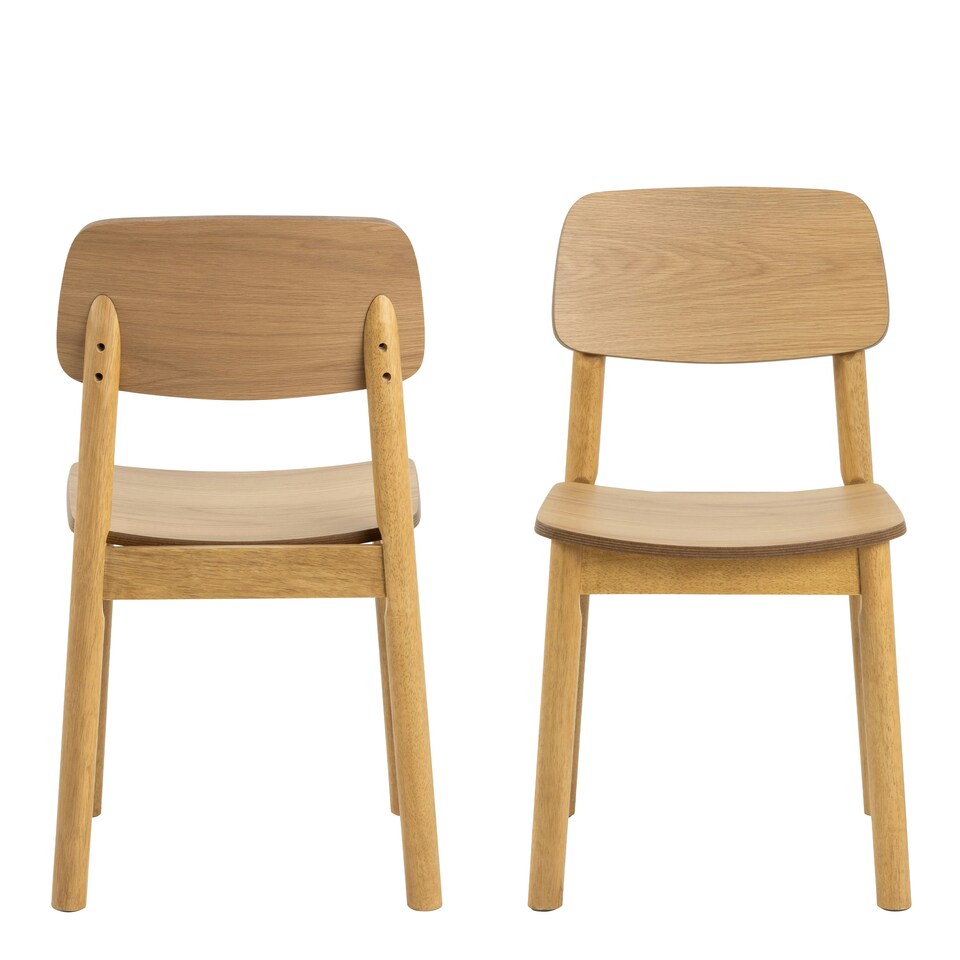 image 1 of Barlow Dining Chair in Matt Oak Set of 2