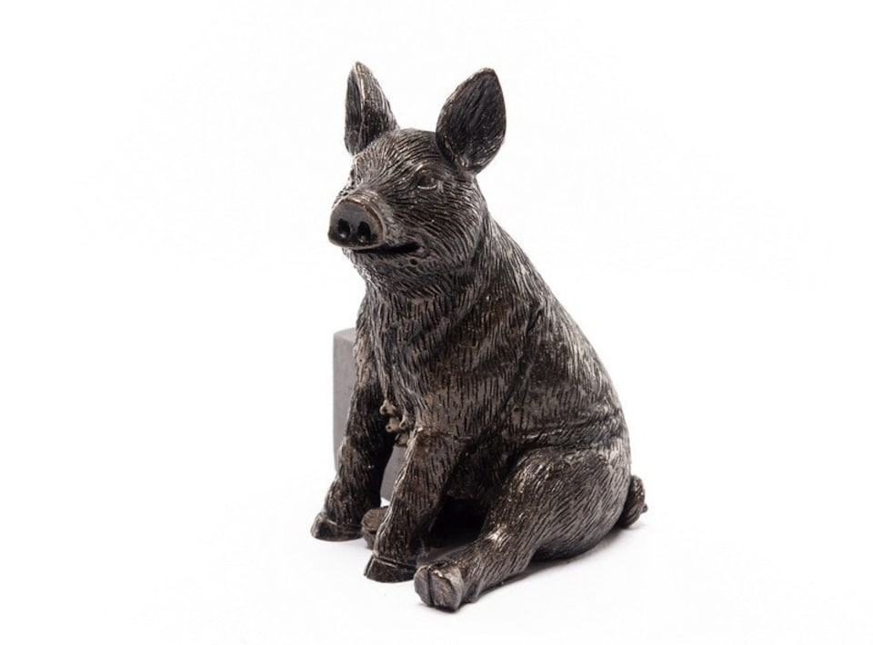 image 1 of Pig Plant Pot Feet - Set of 3 - L8 x W6 x H9 cm | Grey