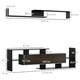 image 3 of HOMCOM TV Cabinet Unit w/ Wall-Mounted Shelf, Open Shelves Black and Brown Black