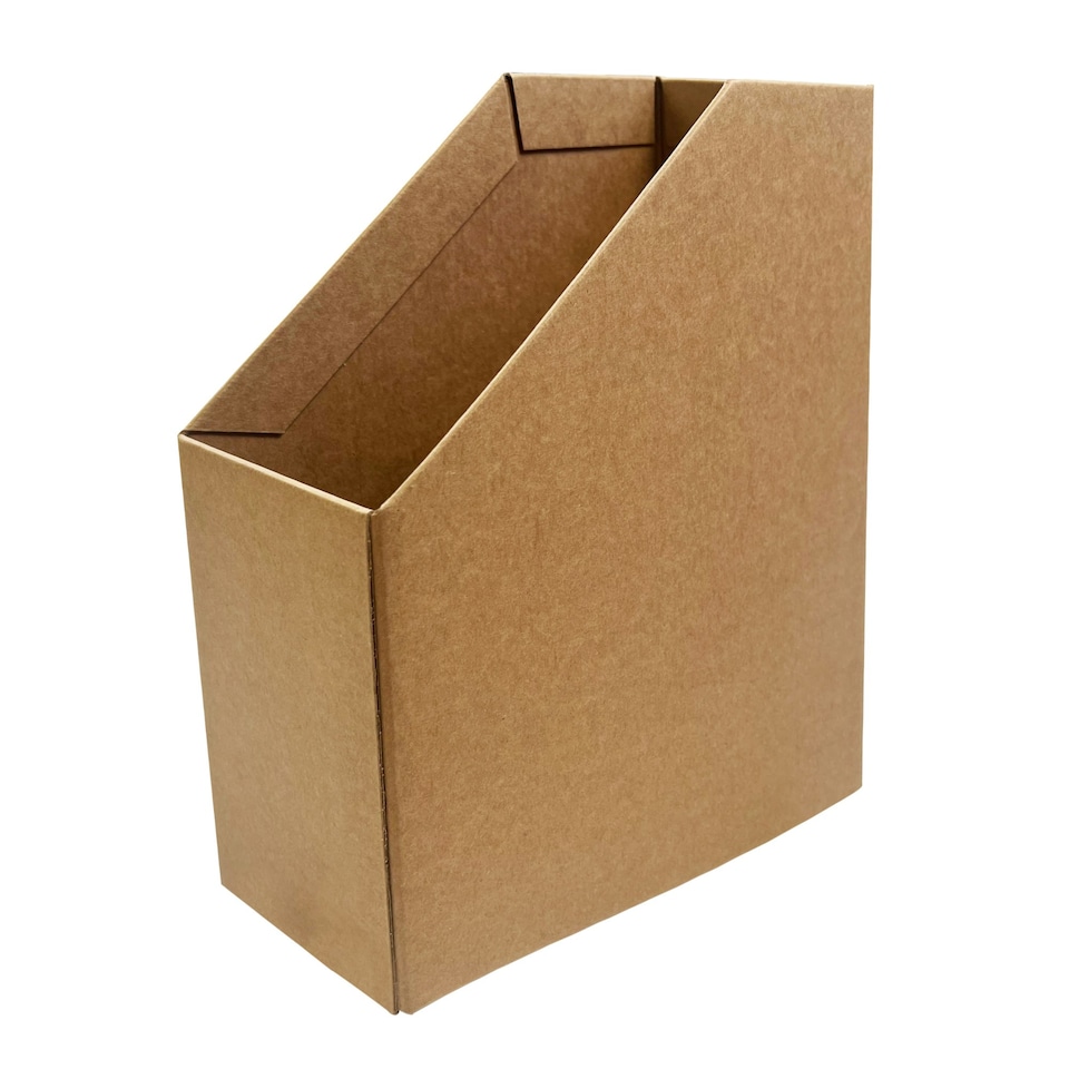 image 1 of Kraft Magazine File Corrugated Cardboard Desk Organiser