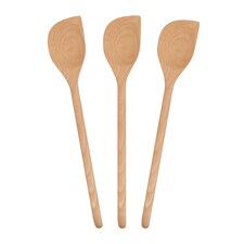 Argon Tableware Wooden Scraper Spoons - 30cm - Pack of 3