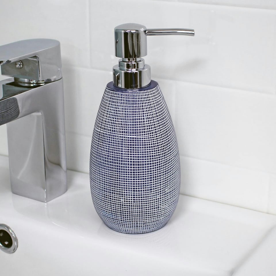 image 1 of Showerdrape Denim Blue 4 Piece Bathroom Accessory Set