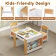 image 8 of COSTWAY Kids Table and 2 Chairs Set Multifunctional Natural