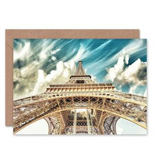 Eiffel Tower Paris Landmark Low Angle Photography Art Card