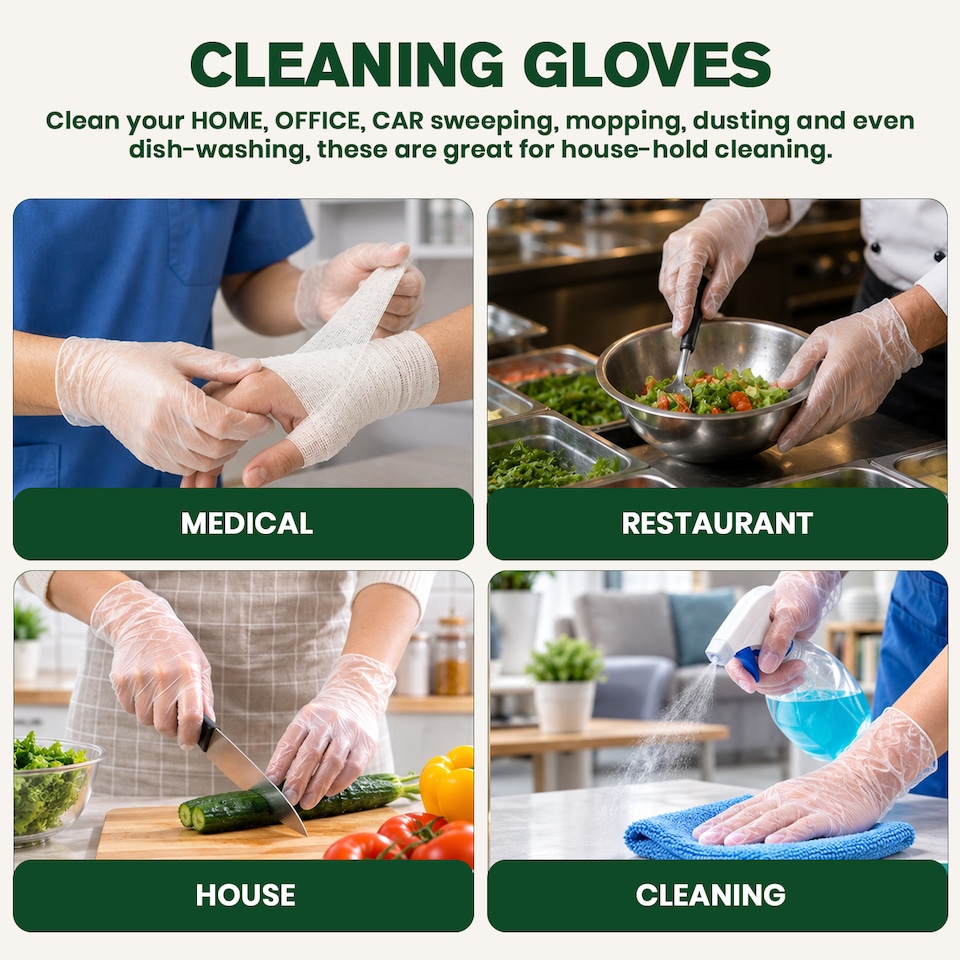 image 1 of ECONX Small Clear Vinyl Gloves Latex Free And Powder Free Food Safe For Catering Multi-Purpose General Use x 100pk