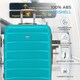 image 2 of Flight Knight 25" 4 Wheel ABS Hard Case Medium Suitcase 100+ Airlines Approved - easyJet, British Airways, Ryanair, Jet2, Emirates & Many More - Check-in | Blue | Aqua/Tan | Medium