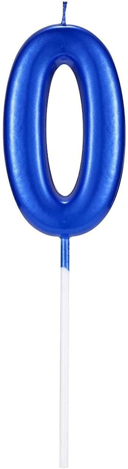 image 1 of Blue Number 0 Candle | Blue