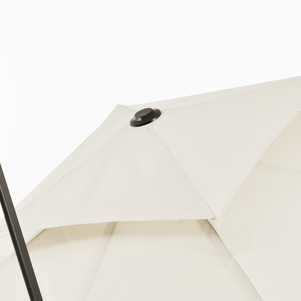 image 1 of Outsunny 360 Degree Cantilever Parasol Roma Umbrella with Base Weight, Beige | White | Beige