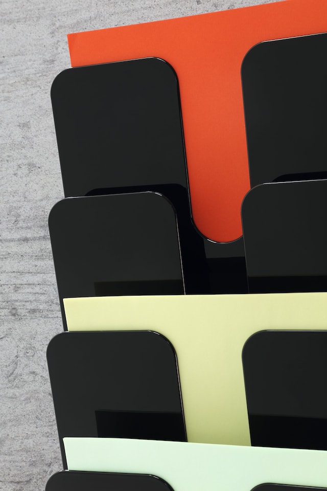 image 1 of Durable FLEXIPLUS 6 Wall Mounted Literature Tray | A4 Portrait Holder | Black | Black
