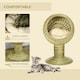 image 3 of PawHut Raised Cat House, Natural Mat Grass Cat Bed w/ Stand Cushion, Φ41x 69 cm