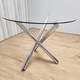 image 2 of Dining Table Clear Glass Kitchen Place for 4 Seats, Dining Table Only (Clear H 75 x L 90 x W 90 cm) Clear