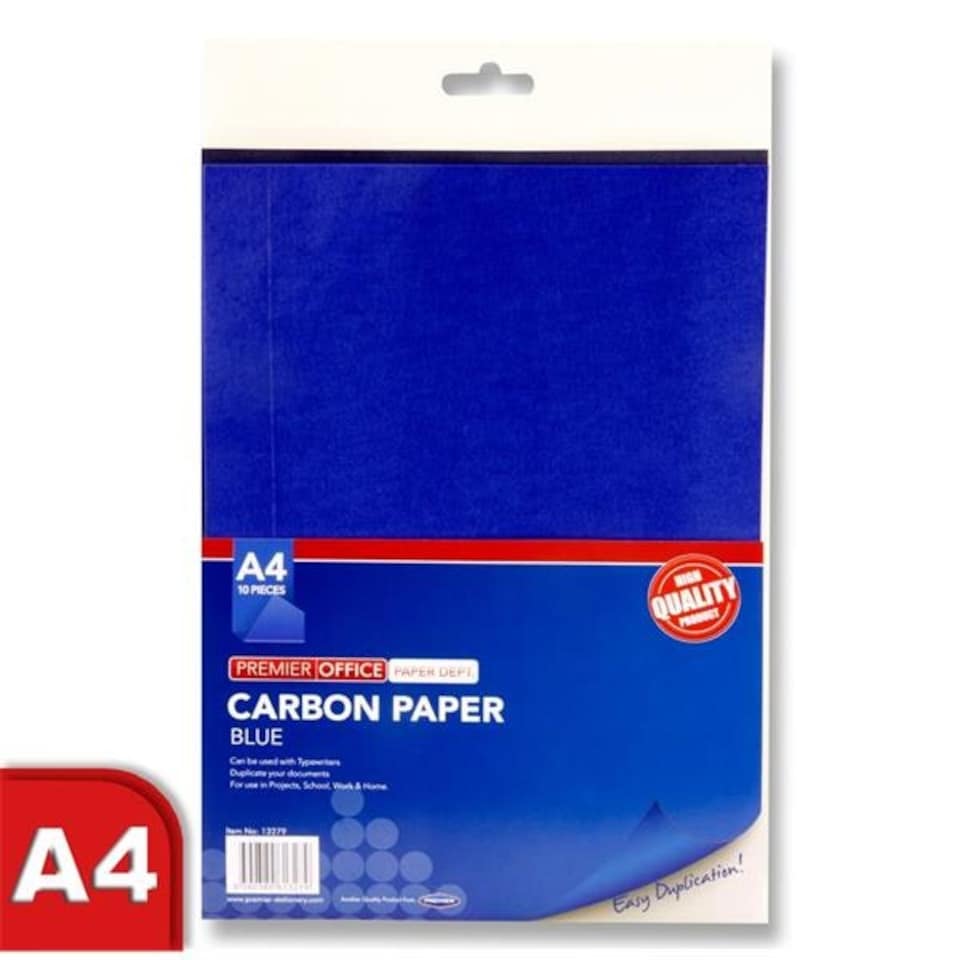 image 1 of Pack of 10 A4 Sheets Blue Carbon Paper by Premier Office