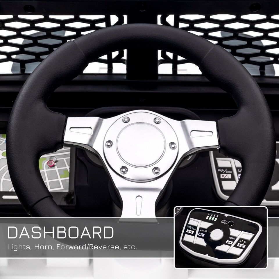 image 1 of HOMCOM Kids Electric Ride On Car 12V Off Road Toy with Parental Remote Control 2 Motors Horn Lights Suspension Wheels for 3-6 Years Old White