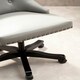 image 3 of Interiors by Premier Grey Leather‑Effect Home Office Chair, Emerald‑Button Tufted Wingback Seat, Height‑Adjustable Swivel Chair Grey