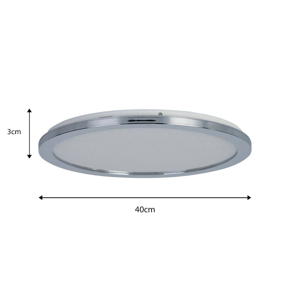 image 1 of Addie Bathroom Chrome & Crystal LED Flush Ceiling Light