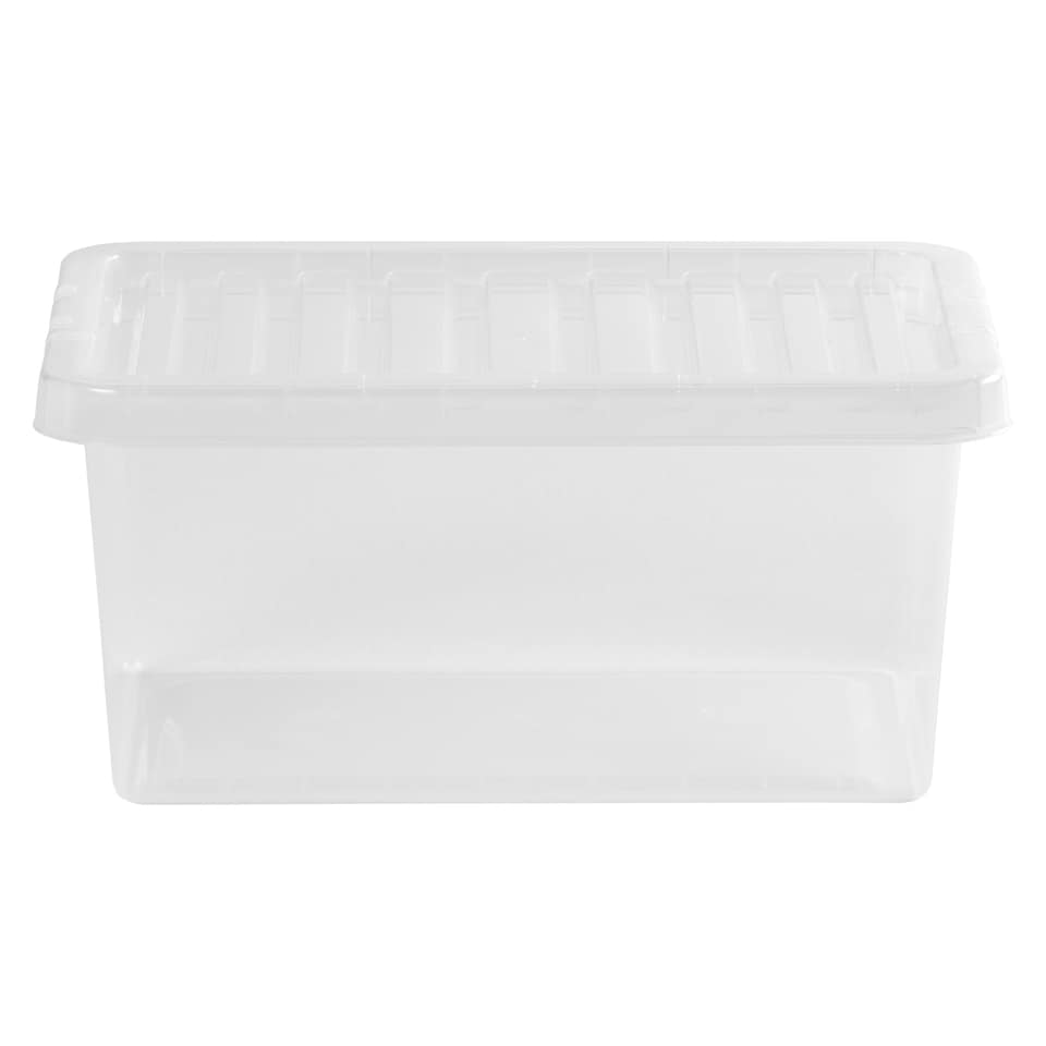image 1 of Wham Crystal 5 x 11L Stackable Plastic Storage Boxes with Lids Clear | Clear