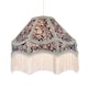 image 2 of Classic Victorian Empire Lampshade in Navy Blue Cotton with Tassels Blue