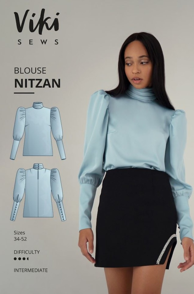 image 1 of Vikisews Nitzan Blouse Paper Sewing Pattern – Women’s Top, UK Sizes Uk 4–22, Intermediate