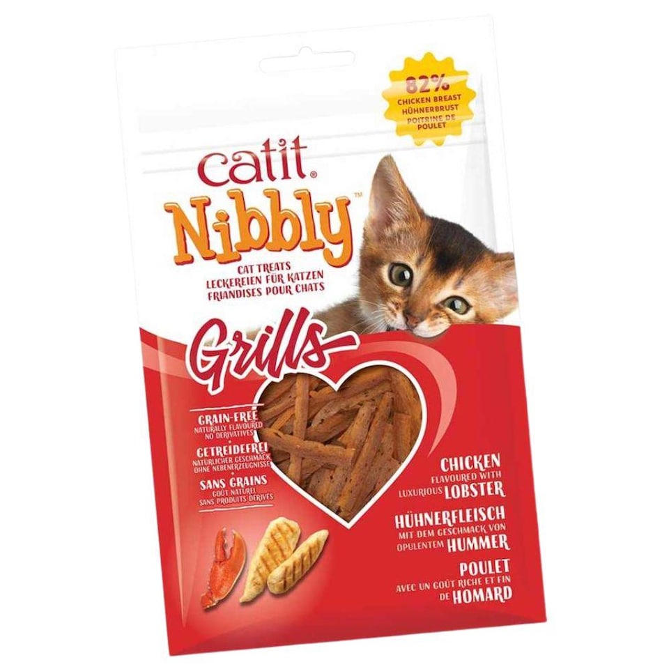 image 1 of Catit Nibbly Grills Chicken & Lobster Cat Treat (Pack of 6)