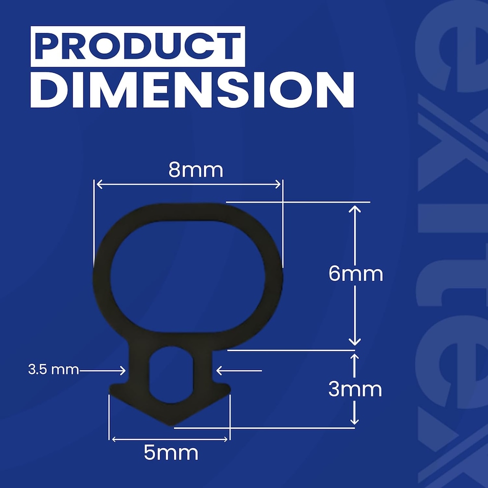 image 1 of Exitex 6m uPVC Push Fit Replacement Gasket Seal for Doors & Windows