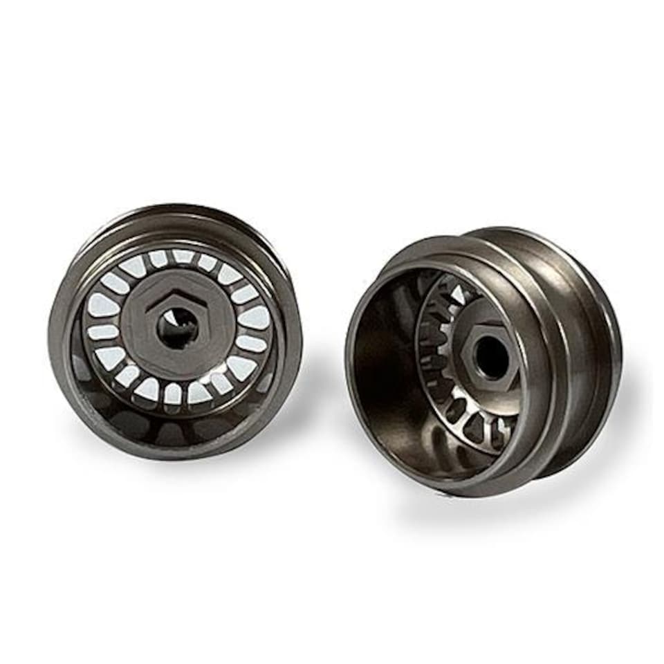 Staffs Aluminium Wheels 2 x BBS Deep Dish Grey Rear 15.8 x 10mm Staffs Slot Cars 113