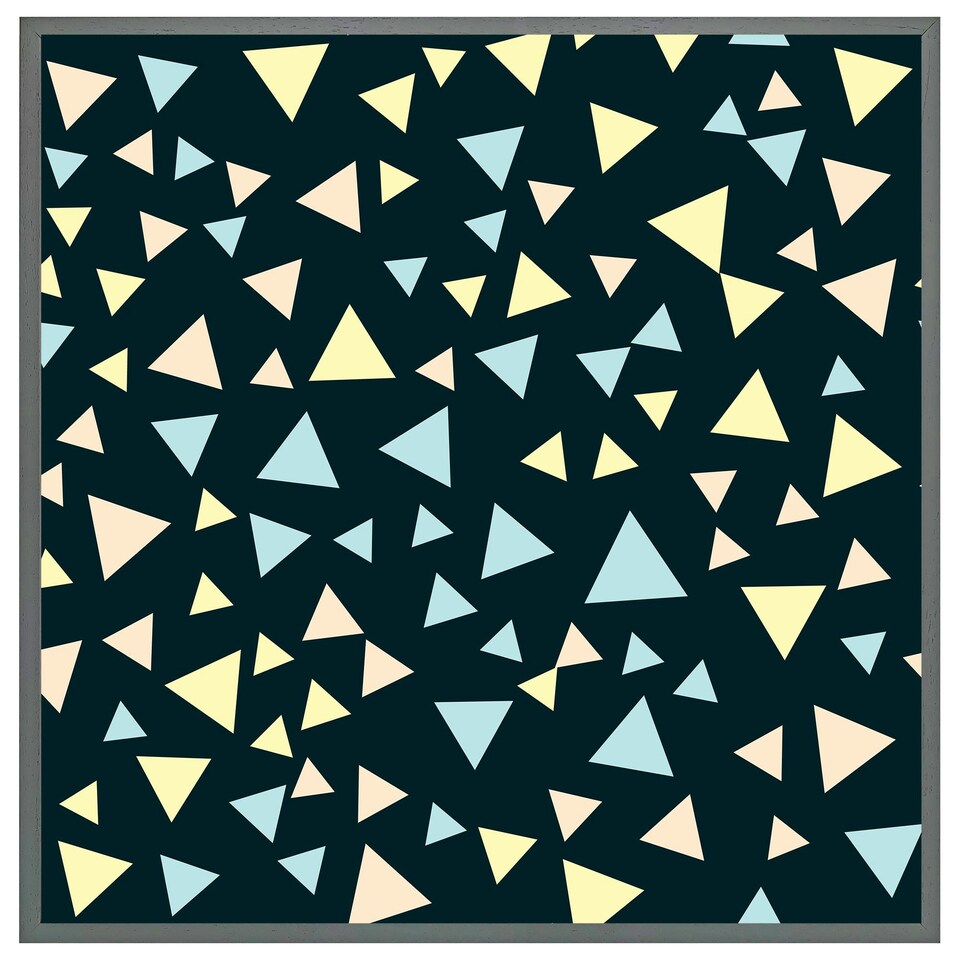 image 1 of Yellow & blue triangles (Picutre Frame) Brown | S