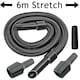 image 2 of SPARES2GO 6m Extra Long Extension Pipe Hose Kit compatible with Nilfisk Vacuum Cleaner (6 Metre Hose + 3 x Adaptors)