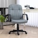 image 2 of HOMCOM PU Leather Office Chair Swivel Home Mid-Back Computer Desk Chair, Grey