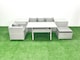 image 2 of Fimous Rattan Garden Furniture Dining Set 5 Seater Lounge Sofa Chair Dining Table Set with Big Footstool Light Grey Mixed