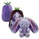 image 1 of Bunny Aubergine Soft Toy Folding Plush Cute Cuddly Fluffy Rabbit 35cm Aubergine