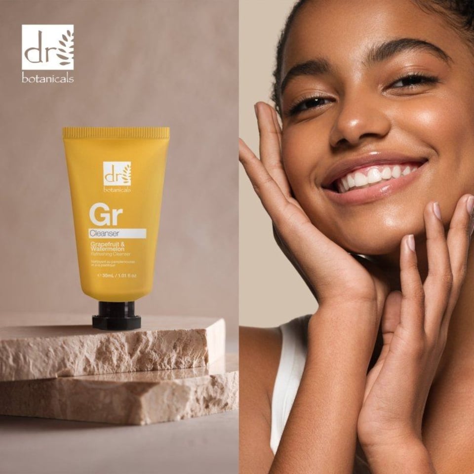 image 1 of Dr. Botanicals Advanced Grapefruit & Watermelon Anti-Ageing Refreshing Cleanser 30ml for Fine Lines, Wrinkles, Brightening
