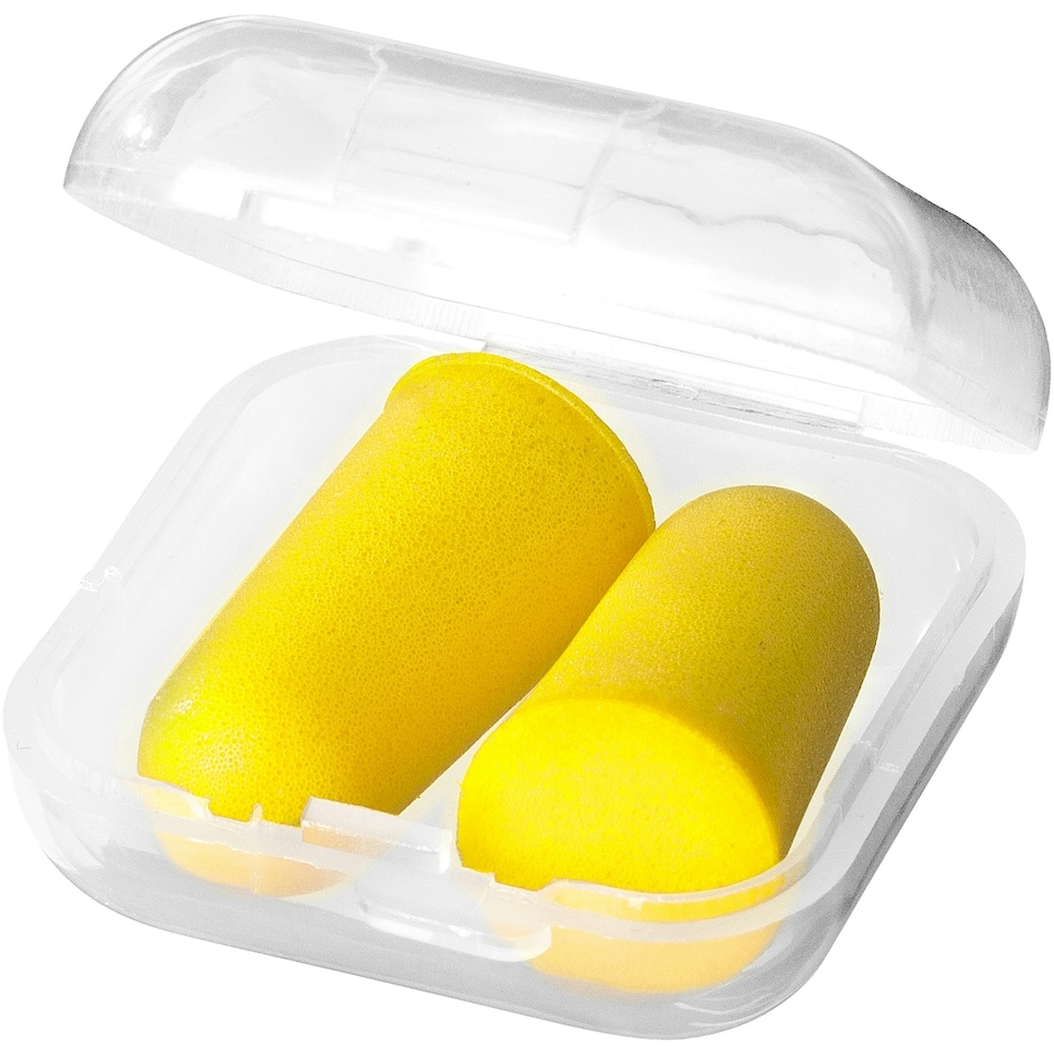 Bullet Serenity Earplugs In Case - Yellow - 3.5 x 3.5 x 1.5 cm