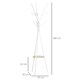 image 3 of HOMCOM 180cm Free Standing Coat Rack Metal Shelf Holder Stand White