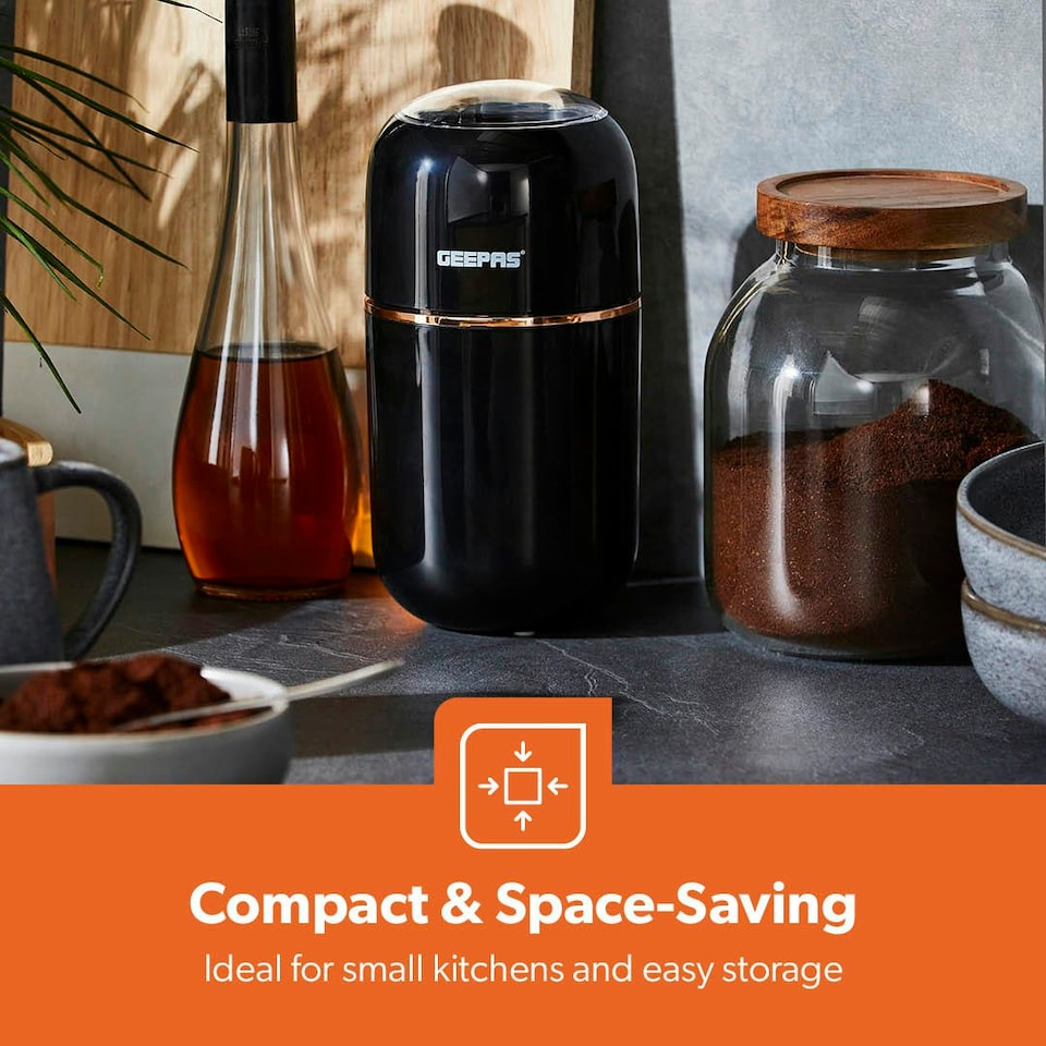 image 1 of GEEPAS Coffee Grinder 80 g, Capacity Stainless Steel Bowl & Double Blades