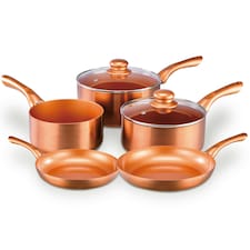 Cermalon 5 Piece Copper Non Stick and All Hob Compatible Cookware Pan Set