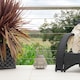 image 6 of JVL Luna Natural Bulb Shaped Willow Wood Lantern With Wooden Handle, Grey Wash