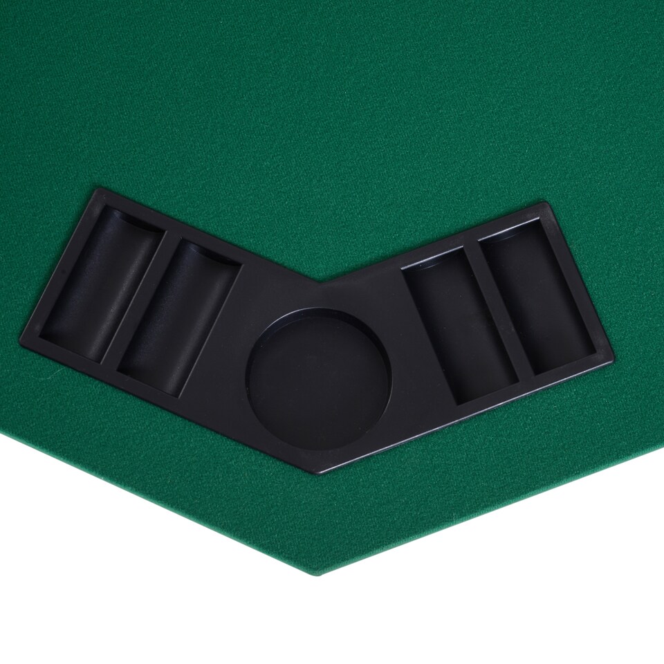 image 1 of HOMCOM 1.2m/48 Inches Foldable Poker Table Top 8 Players Blackjack Tables Chip Trays