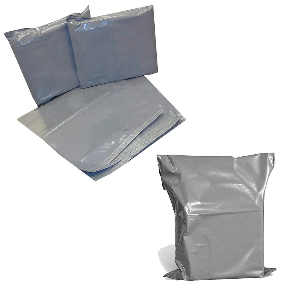 image 1 of 500 x 9x12 (228x304mm) Strong Grey Polythene Postage Courier Mailing Bags Grey | One Size